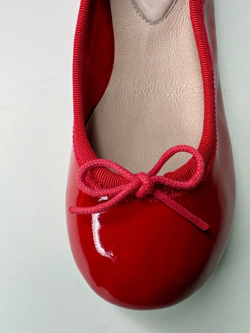 Bloch Red Patent Leather Ballet Flats Bow Women’s Size 9 NEW No Box